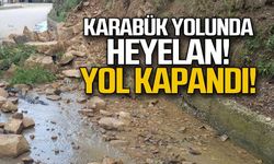 Karabük yolunda heyelan! Yol kapandı!