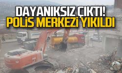 Dayanıksız çıktı.. Polis merkezi yıkıldı