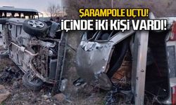 Zonguldak'ta hastaneye giderken şarampole uçtular