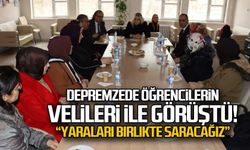 Aldoğan depremzede öğrencilerin velileri ile görüştü