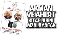 Akman ve Ahlat kitaplarını imzalayacak