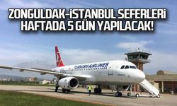 Zonguldak-İstanbul uçuşları haftada 5 güne çıkacak