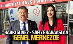 Hakkı Güney ve Safiye Karaaslan genel merkezde