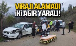 Virajı alamadı iki ağır yaralı!