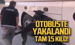 Otobüste yakalandı tam 15 kilo!