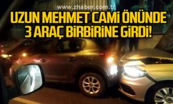 Uzun Mehmet Cami önünde 3 araç birbirine girdi!