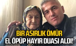 Bir asırlık ömür… El öpüp hayır duası aldı!