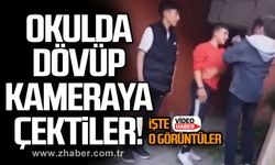 Okulda dövüp kameraya çektiler! İşte o görüntüler