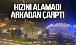 Hızını alamadı arkadan çarptı