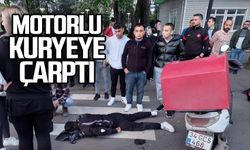 Zonguldak‘ta otomobil motorlu kuryeye çarptı