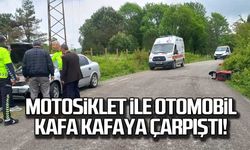Motosiklet ile otomobil kafa kafaya çarpıştı!