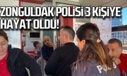 Zonguldak polisi 3 kişiye hayat oldu!