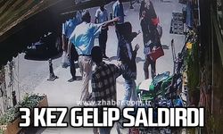 3 kez gelip saldırdı