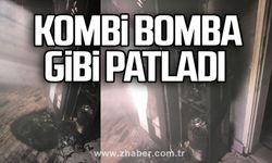 Evde kombi patladı, yangın çıktı
