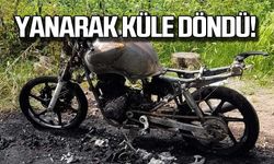Ereğli'de motosiklet yanarak küle döndü!