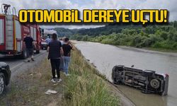Alaplı'da otomobil dereye uçtu!