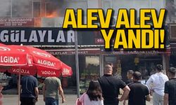 Patlamalar korkuttu. İş yeri alev alev yandı!