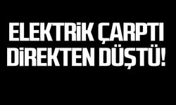 Elektrik çarptı, direkten düştü!