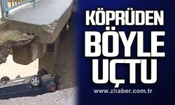 Köprüden böyle uçtu