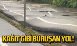 Zonguldak'ta yollar kağıt gibi buruştu!