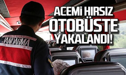 Acemi hırsız otobüste yakalandı!