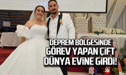 Deprem bölgesinde görev yapan çift dünya evine girdi!