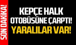 Kepçe halk otobüsüne çarptı! Yaralılar var!