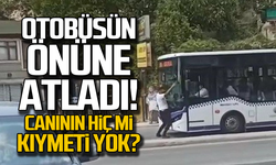 Otobüsün önüne atladı... Canının hiç mi kıymeti yok?