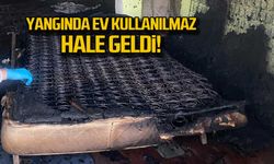 Yangında ev kullanılmaz hale geldi!