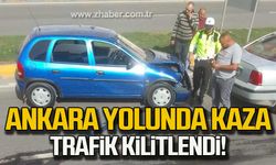 Ankara yolunda kaza! Trafik kilitlendi