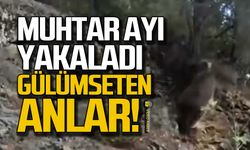 Muhtar ayı yakaladı! Gülümseten anlar!