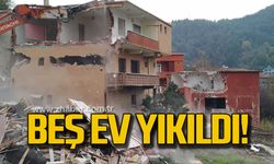 Zonguldak'ta 5 ev yıkıldı!