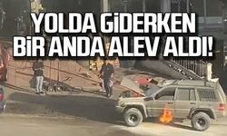 Yolda giderken bir anda alev aldı!