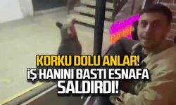 Korku dolu anlar! İş hanını bastı, esnafa saldırdı!