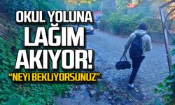 Okul yoluna lağım akıyor! "Neyi bekliyorsunuz?"