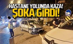 Hastane yoluna kaza! Karısı şoka girdi!