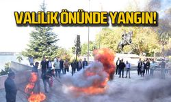 Zonguldak Valiliği önünde yangın!