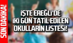 23 24 Kasım'da Kdz. Ereğli'de tatil edilen okulların listesi!