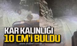 Karabük Kastamonu Bolu ve Zonguldak'ta kar kalınlığı 10 cm'i buldu!