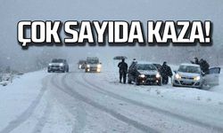 Karabük'te etkili olan kar yağışı, kazaları da beraberinde getirdi!