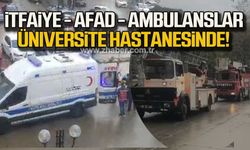İtfaiye, AFAD ve ambulanslar üniversite hastanesinde