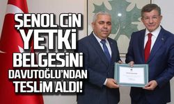 Şenol Cin yetki belgesini Davutoğlu'ndan teslim aldı