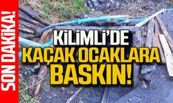 Kilimli'de kaçak maden ocağı baskını!