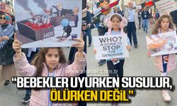 Zonguldak'ta doktorlar İsrail’i ‘sessiz yürüyüş’ ile protesto ettiler!