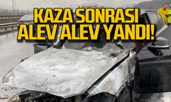 Kaza sonrası alev alev yandı!