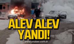 Kilimli'de otomobil alev alev yandı!