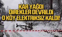 Karabük'te elektrik direkleri devrildi! O köy elektriksiz kaldı!