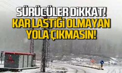Zonguldak Ereğli yolunda son durum! Kar lastiği olmayan yola çıkmasın!