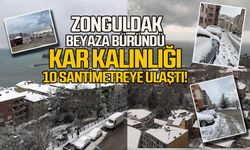 Zonguldak beyaza büründü! Kar kalınlığı 10 cm'ye ulaştı!