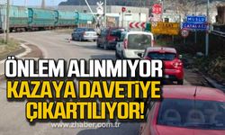 Zonguldak'ta arızalanan bariyer kazaya davetiye çıkartıyor!